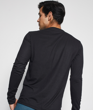 Polo Manga Larga Ligero El Esencial - Negro