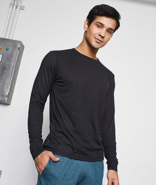 Polo Manga Larga Ligero El Esencial - Negro