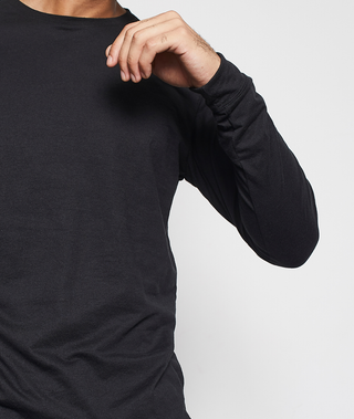 Polo Manga Larga Ligero El Esencial - Negro