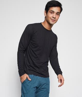 Polo Manga Larga Ligero El Esencial - Negro