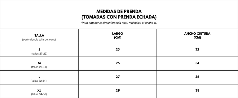 Guía de tallas