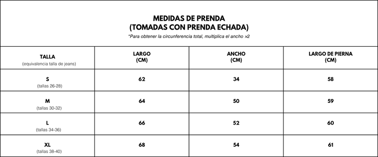 Guía de tallas