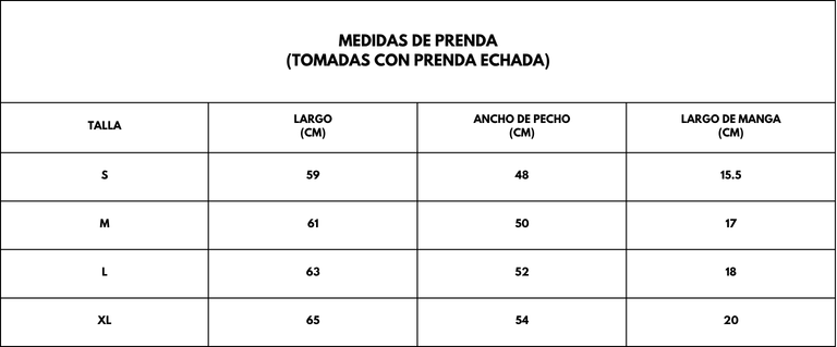 Guía de tallas