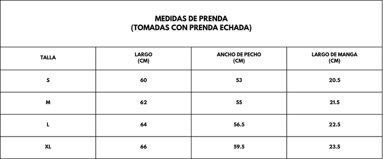 Guía de tallas