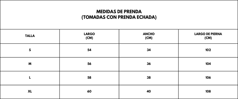 Guía de tallas