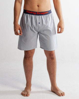SHORT PIJAMA DE RAYAS AZUL ALGODON RISING DRAGON