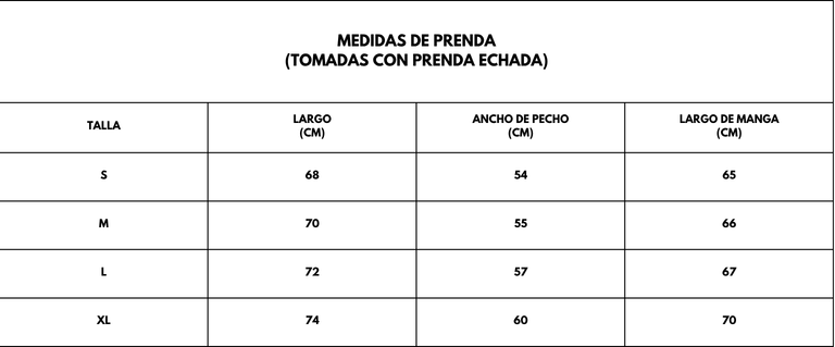 Guía de tallas