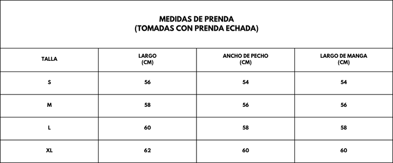 Guía de tallas