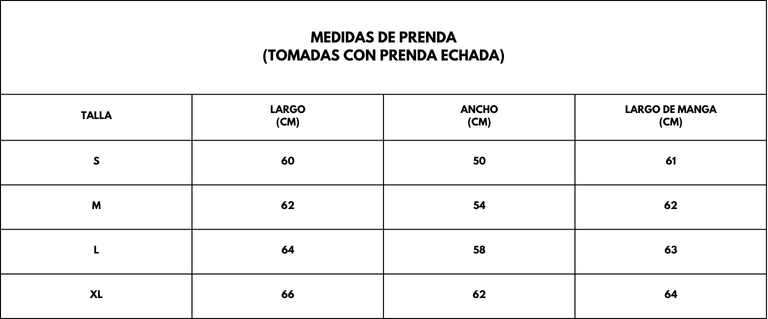 Guía de tallas